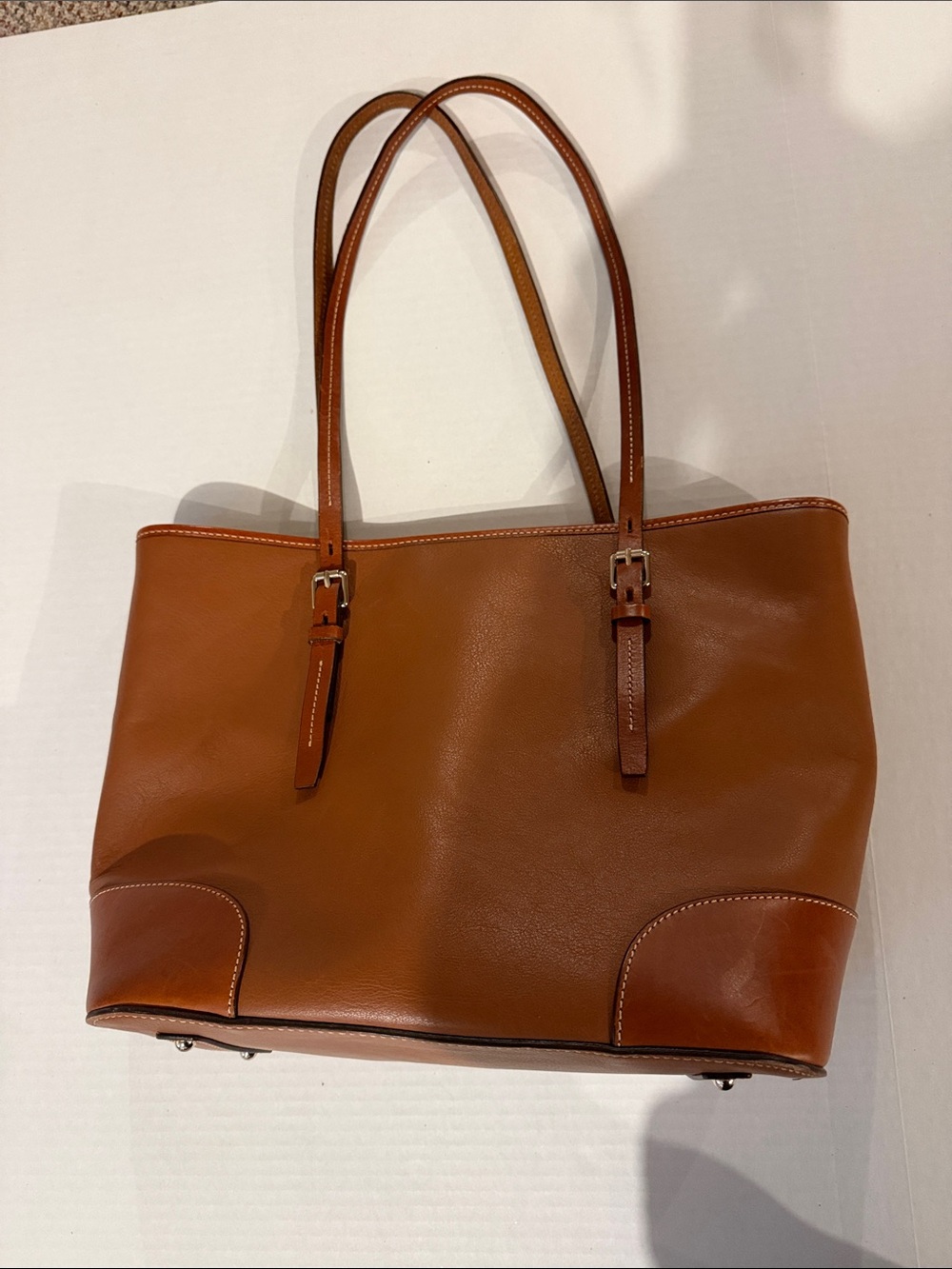 Dooney & Bourke Chestnut Brown Leather Tote - Picture 2 of 7